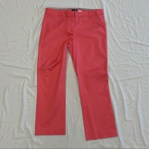 J Crew Stretch City Fit Neon Coral Crop Pants 4